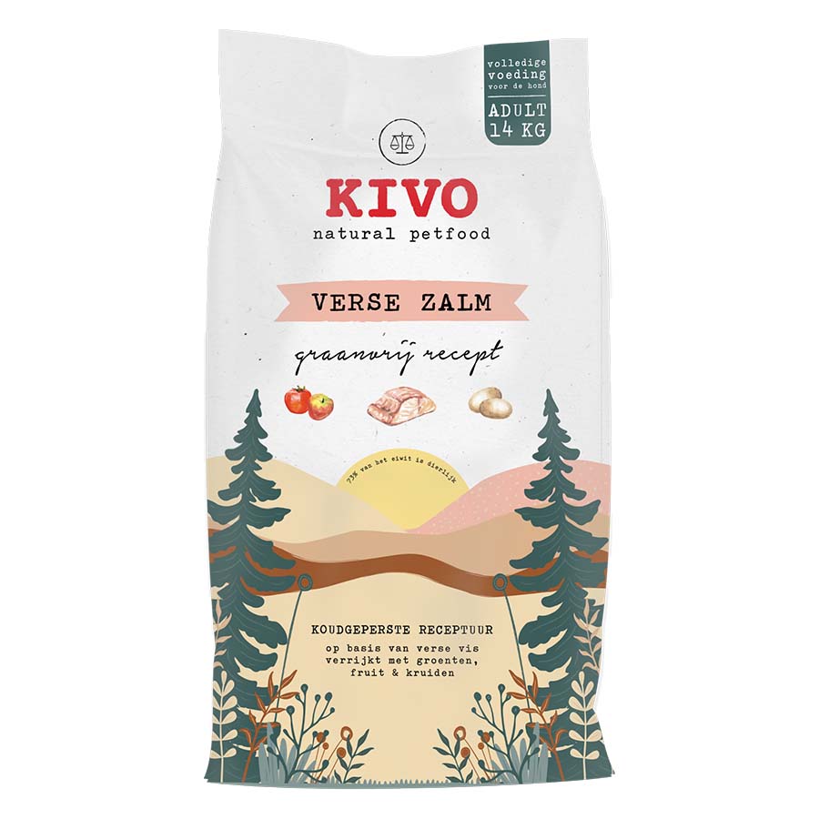 Kivo Verse zalm graanvrij 14 kilo brokken - Floris Vlees