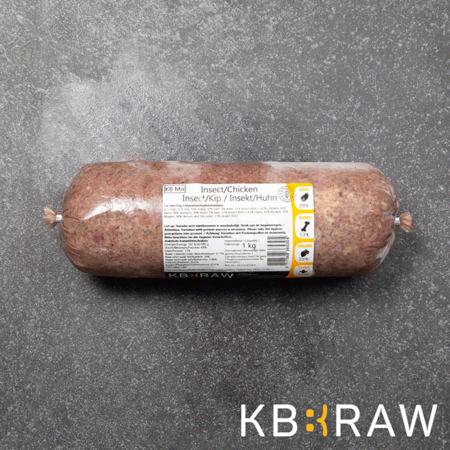 KB raw Kiezebrink Insect kip KVV mix - Floris Vlees