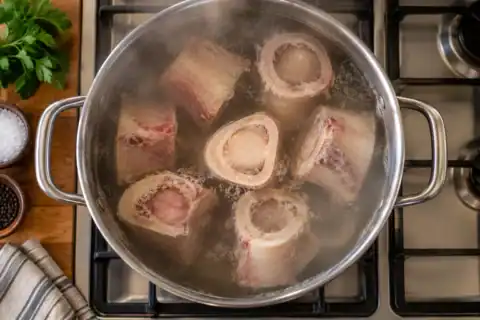bottenbouillon in pan